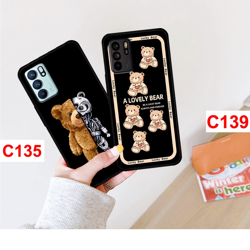 Ốp lưng Oppo Reno 6 - Reno 6Z -  Reno 6 Pro in hình gấu bear cute. Ốp oppo rẻ bền đẹp.