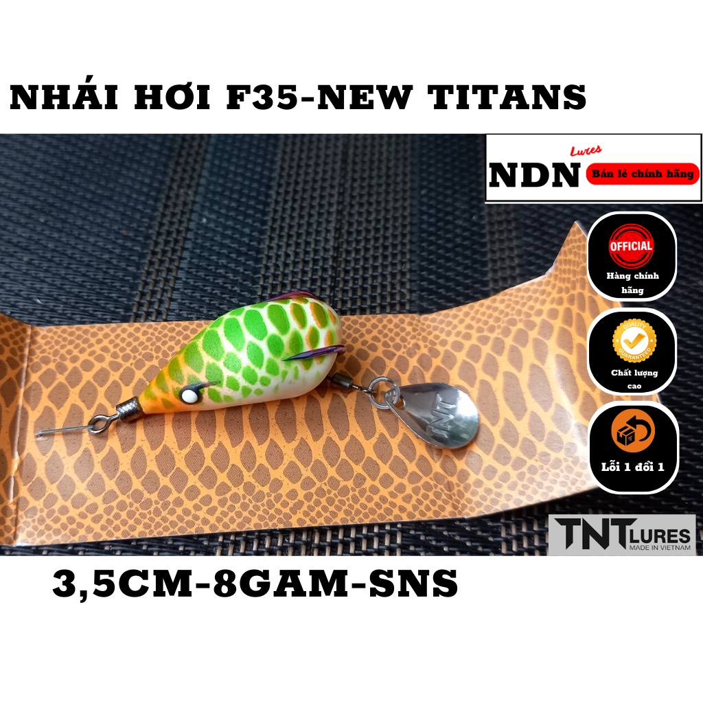 Mồi lure NHÁI HƠI F35 TNT Lures, mồi giả câu cá lóc 3,5cm-8gam-action chìm NEWS TITAN
