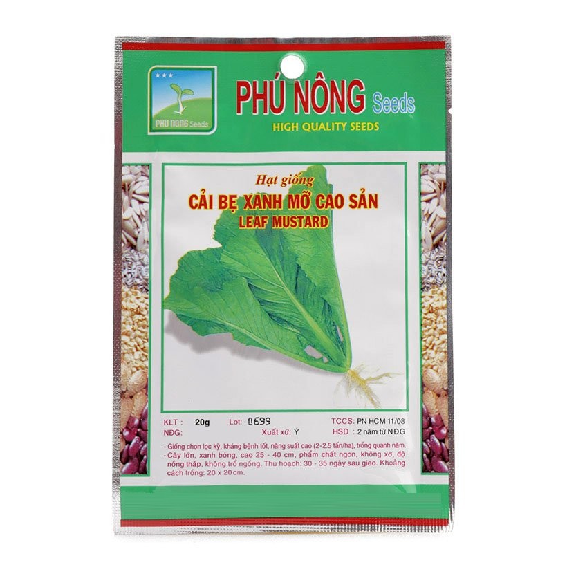 Hạt giống cải bẹ xanh mỡ cao sản Phú Nông(PN130151) - 20g