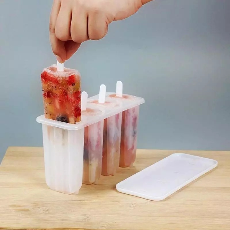 1 Bộ 4 Khuôn Làm Kem DIY Bằng Nhựa Dễ Thương Sáng Tạo