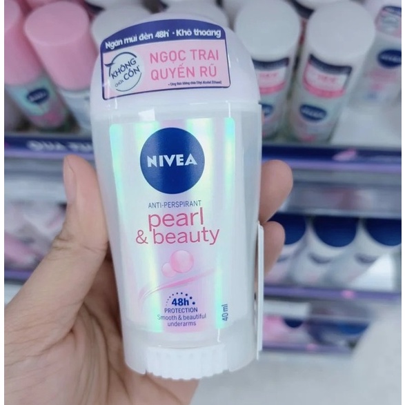 Chai sáp lăn nách nữ NIVEA Pearl & Beauty 40ml Ngọc trai /Lăng khử mùi nữ Nivea Ngọc Trai 50ml