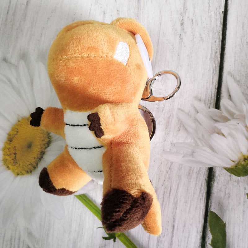 Móc khóa đính thú nhồi bông khủng long đáng yêu