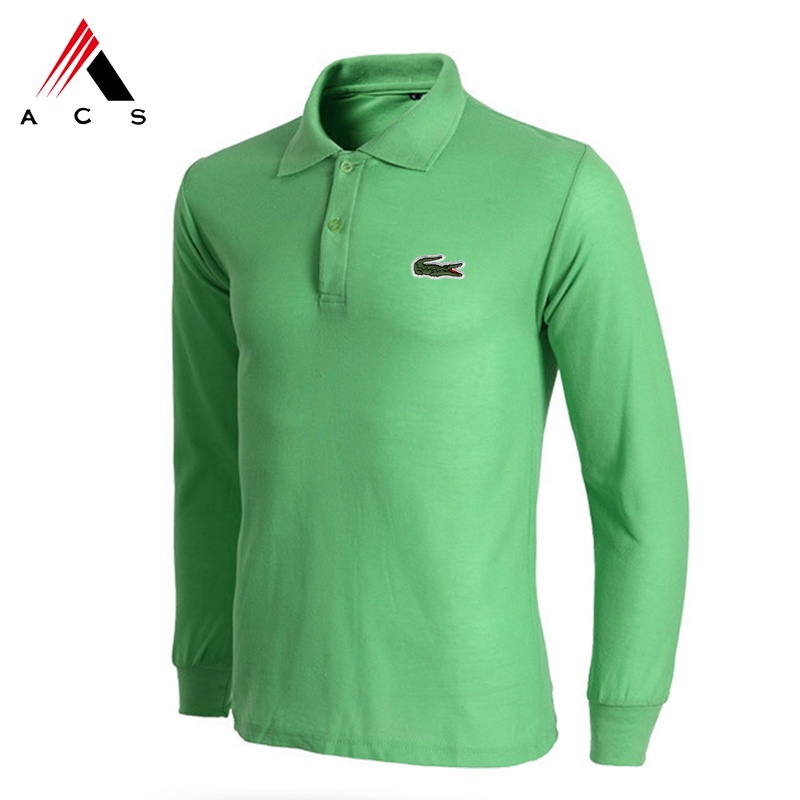 Áo polo Dài Tay Thêu Họa Tiết 6 Màu Lựa Chọn Dành Cho Nam