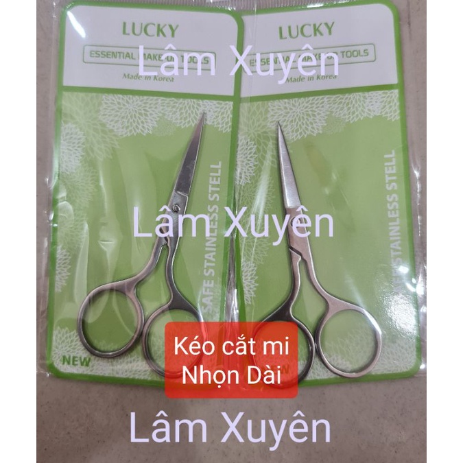 Kéo nhỏ cắt tỉa lông mi lông mũi Lucky thép siêu bén bền cao cấp ❤ Tận Gốc ❤ đầu tròn, đầu dài ngắn nhọn hơi cong loại 1