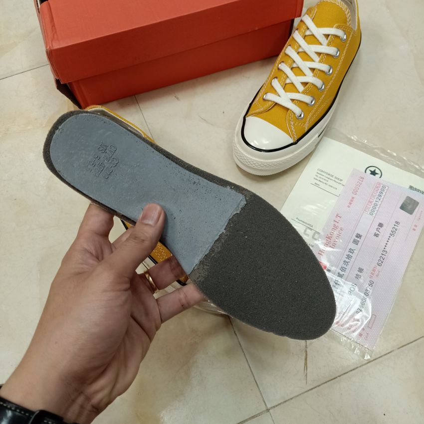 Giày sneaker converse 1970s màu vàng nam nữ cổ thấp