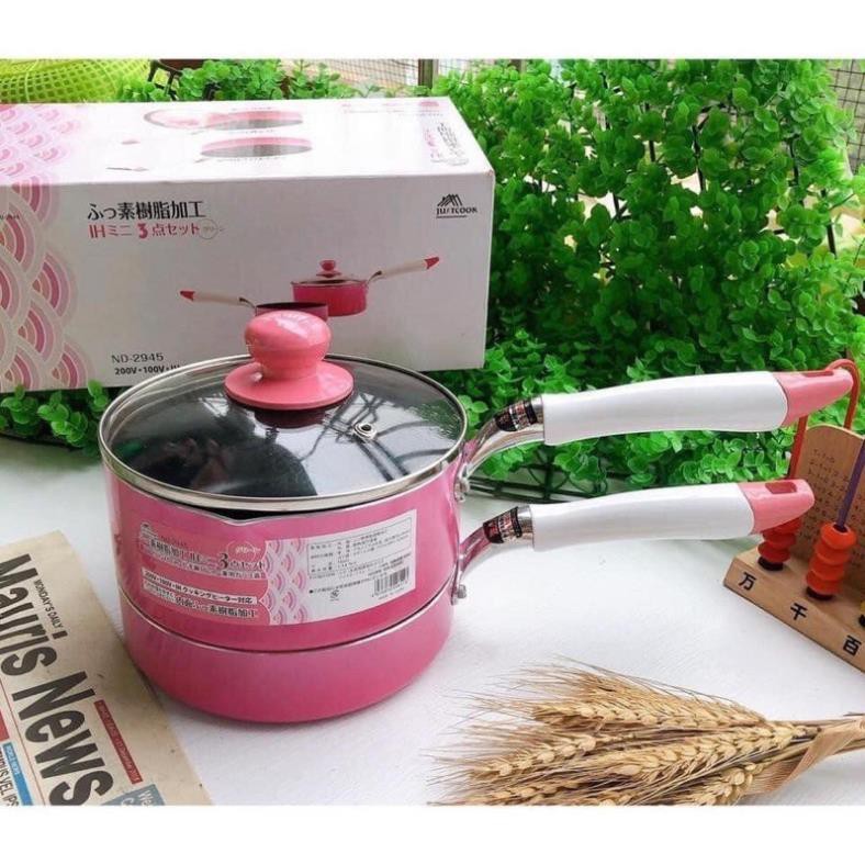 Bộ nồi kèm chảo JUSTCOOK NHẬT  BẢN 16cm nấu cháo bột  cho bé