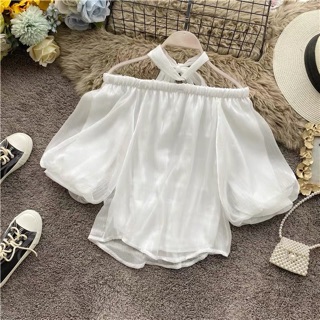Áo voan kiểu choker cổ đẹp
