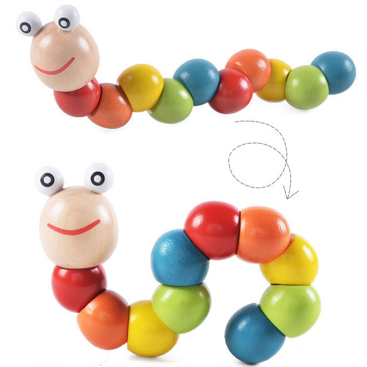 Con Sâu xoắn bằng gỗ - Smart Baby Toys