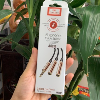 Dây cáp chia tai nghe chính hãng earldom aux-201 - 1 cổng audio 3.5mm ra 2 cổng audio 3.5mm