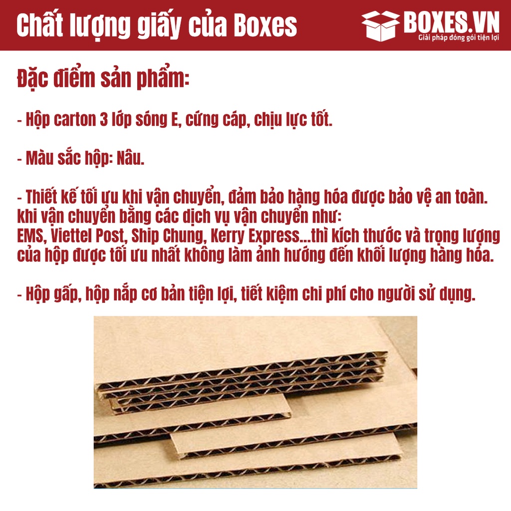 45x35x25 Combo 5 thùng carton đóng gói hàng, đựng rau củ, chuyển nhà