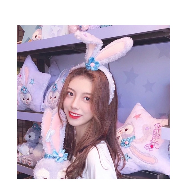 Bờm Cài Tóc Tai Thỏ Gắn Hoa • Tai Thỏ Lông Đáng Yêu • Bunny Girl • Cosplay Thỏ Dễ Thương