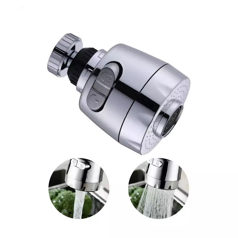 Đầu vòi tạo bọt, tăng áp mạ Crom sáng bóng 2 chế độ nước mẫu mới 2022 + đầu chuyển đa năng về phi 21 - QM.PK019
