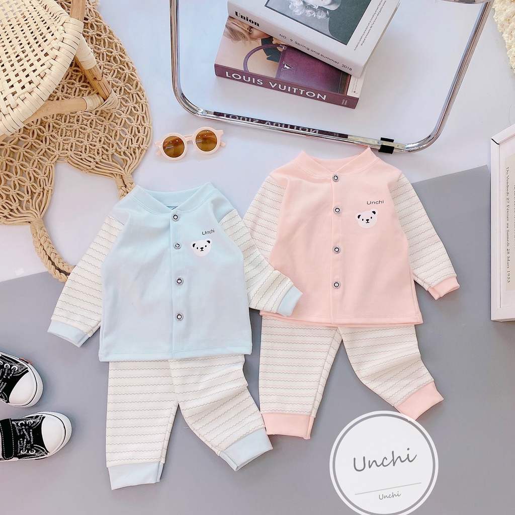 Quần áo trẻ em, quần áo sơ sinh Unchi chất nỉ mềm ấm họa tiết  cho bé trai, bé gái từ 4-13kg