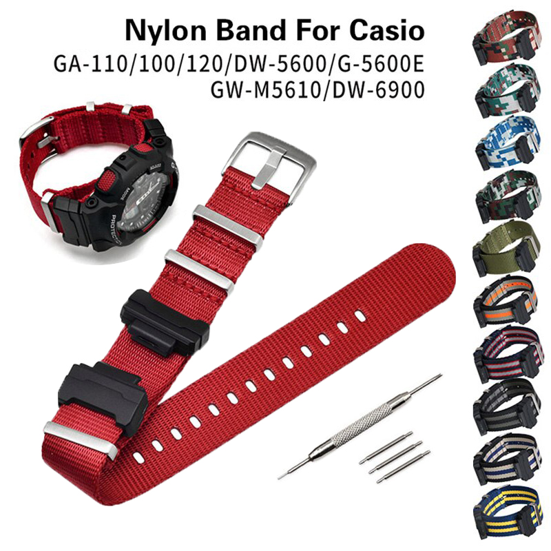 Dây Đeo Nylon Thay Thế Dành Cho Đồng Hồ Casio G-Shock Ga110 100 Dw5600 Ga400 22mm