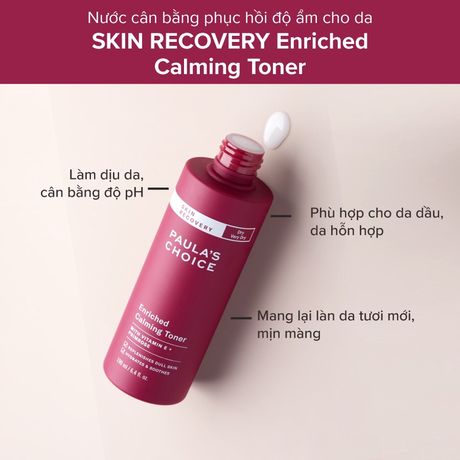 Nước hoa hồng Paula's Choice Skin Recovery Enriched Calming Toner 190ml