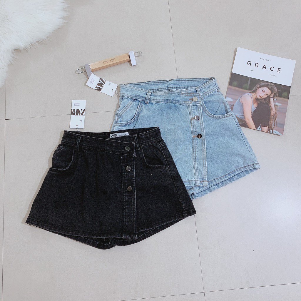 CVN9 - CHÂN VÁY JEAN NỮ VẠT CHÉO 2 MÀU | BigBuy360 - bigbuy360.vn