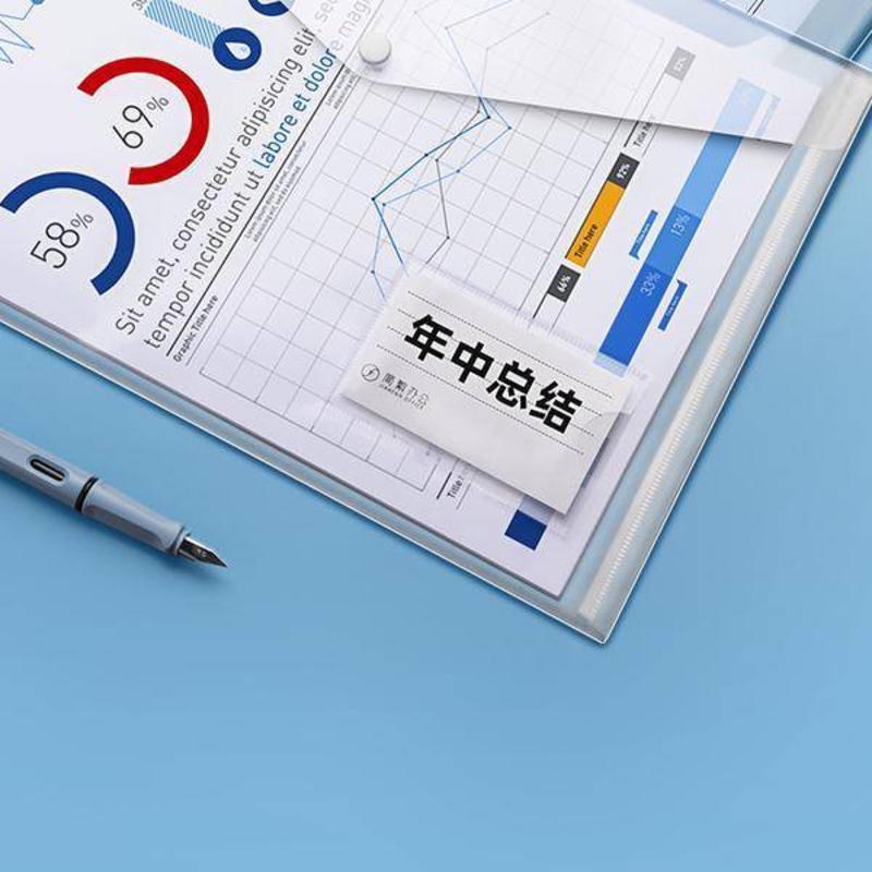 ⭐ iLado ⭐ Túi đựng tài liệu Nút Khóa Gài túi đựng bút Bìa đựng tài liệu trong suốt Sticker Hoạt Hình túi đựng tài liệu a4 file Hộp đựng storage dễ thương cute đồ dùng học tập học sinh Chống ẩm và chống bụi