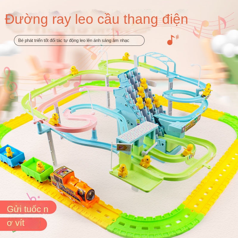 ✲Con Vịt Nhỏ Đi Lên Cầu Thang Đồ Chơi Đường Trượt Điện Con Vịt Vàng Nhỏ Con Heo Nhỏ Leo Cầu Thang Đồ Chơi Giáo Dục Trẻ E