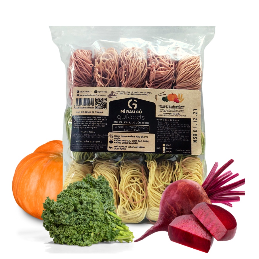 Mì rau củ GUfoods - Giàu chất xơ, Tự nhiên, Healthy, Thực dưỡng, Eat clean (100g/200g/400g) | BigBuy360 - bigbuy360.vn