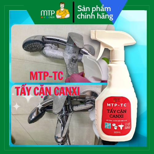 Tẩy cặn canxi MTP-TC tẩy nhà tắm, tẩy toilet, tẩy vách kính, tẩy bồn cầu, gạch men, gương soi-Chai 500ml.