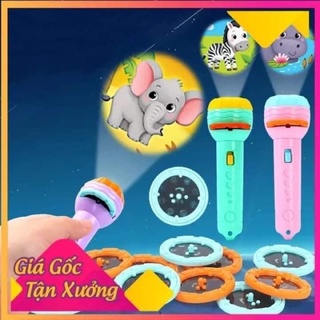 Đèn pin chiếu hình cho bé 24 hình động vật ngộ nghĩnh, đồ chơi cho bé phát triển trí tuệ bé vui chơi khám phá