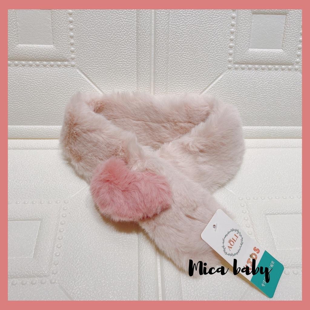Khăn len lông thỏ mềm mại hình trái tim xinh xắn cho bé KL152 Mica Baby