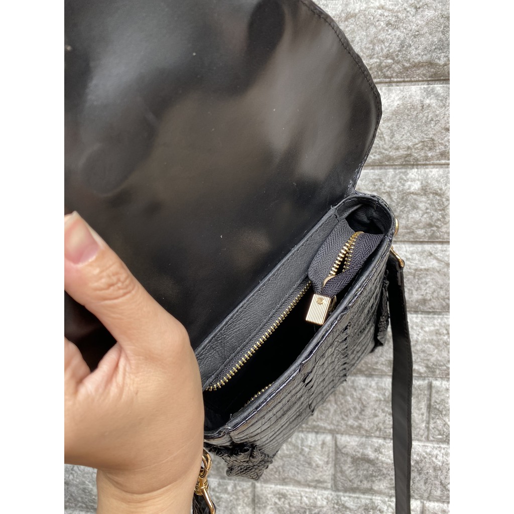 TÚI DA CÁ SẤU NGUYÊN CON MINI 18x20CM