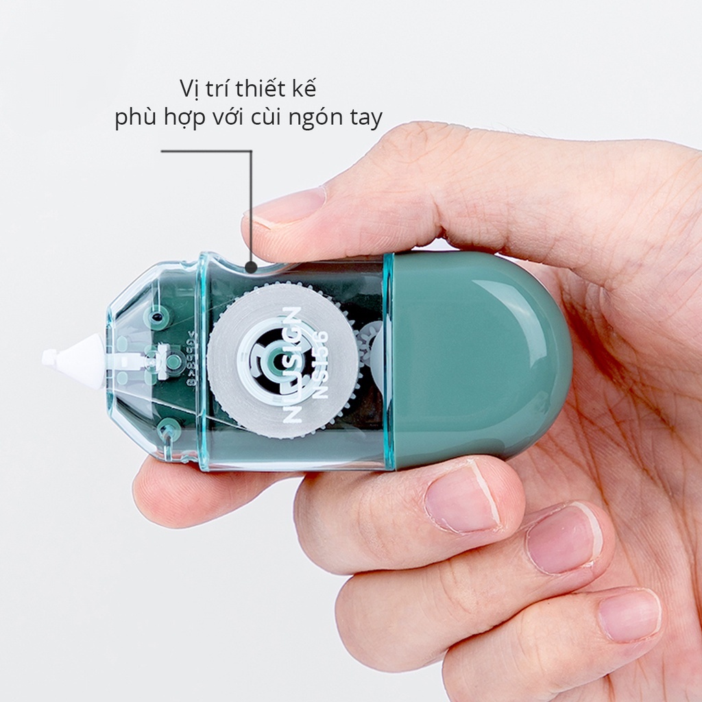 Bút/Băng xóa kéo Nusign Deli 5mm x 6m nhỏ gọn tông màu trơn