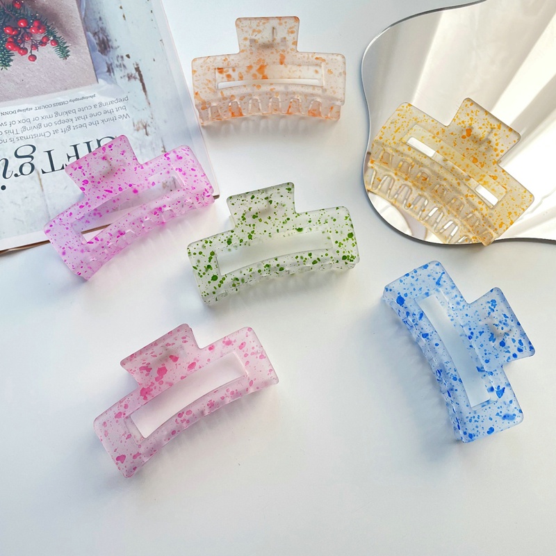 Korean Style Hair Clip Large Crystal Hair Clamp Grab Clip Square Hairpin Female Clip Headdress Shark Ribbon Fashion Hair Accessories XWNYDER