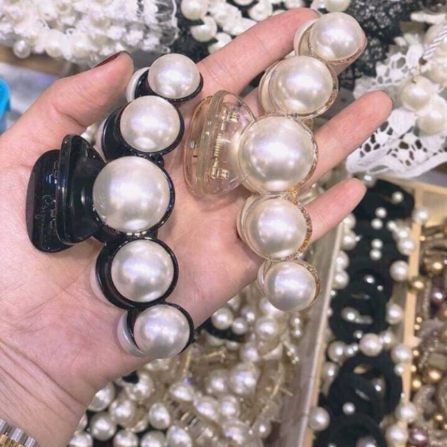 Kẹp tóc đính hạt trai nhân tạo