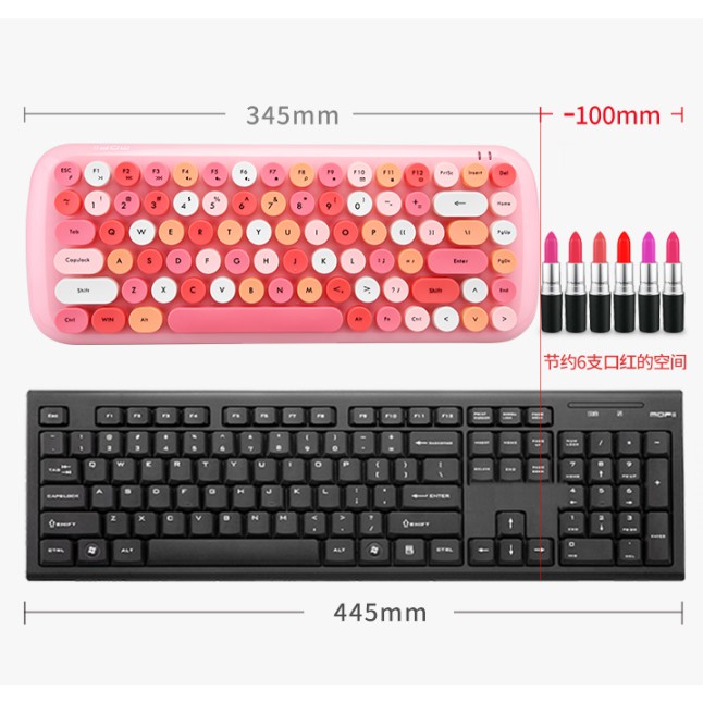 Bộ Bàn Phím Và Chuột Không Dây 2.4G Màu Sắc Ngọt Ngào Cho Laptop Notebook PC