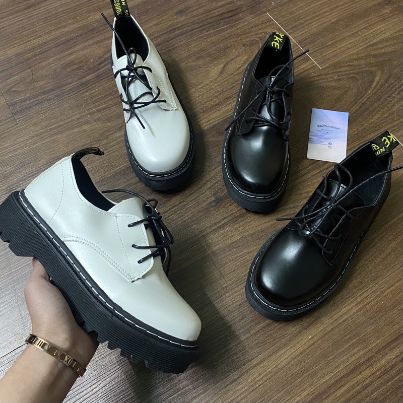 sẵn,Giày trắng oxford😅 giày đen dr martens 😘 Giày alley oxfords ↘️  thấp cổ (ảnh thật sau)