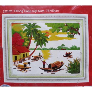 Tranh thêu chữ thập phong cảnh 222821