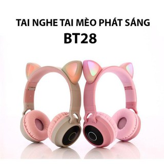 Tai nghe mèo bluetooth chụp tai,headphone mèo dễ thương cho nữ mới BH 12 tháng Cực rẻ
