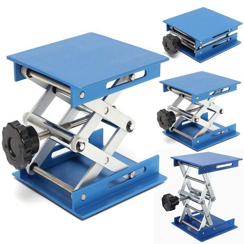 Phòng thí nghiệm hợp kim nhôm 4 inch Bệ nâng Jack kéo / Bàn nâng có thể gập lại Kiểm soát độ cao Lý tưởng để làm việc Vật lý. thí nghiệm hóa học , sinh học