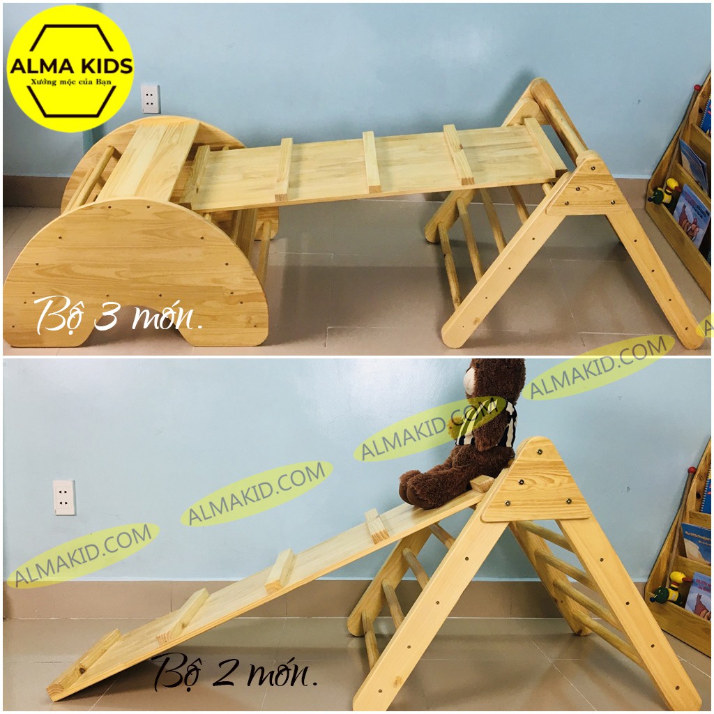 Cầu Trượt Cho Bé Giúp Tăng Thể Lực Pikler Triangle Alma Kids AMK2109 – Bộ Vận Động.