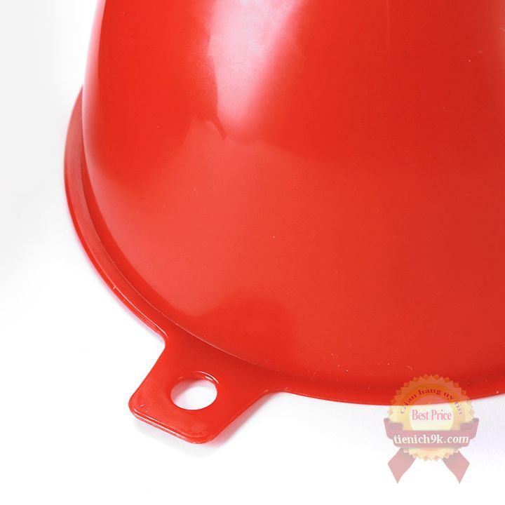 Phễu nhựa lớn có móc treo tay cầm màu đỏ