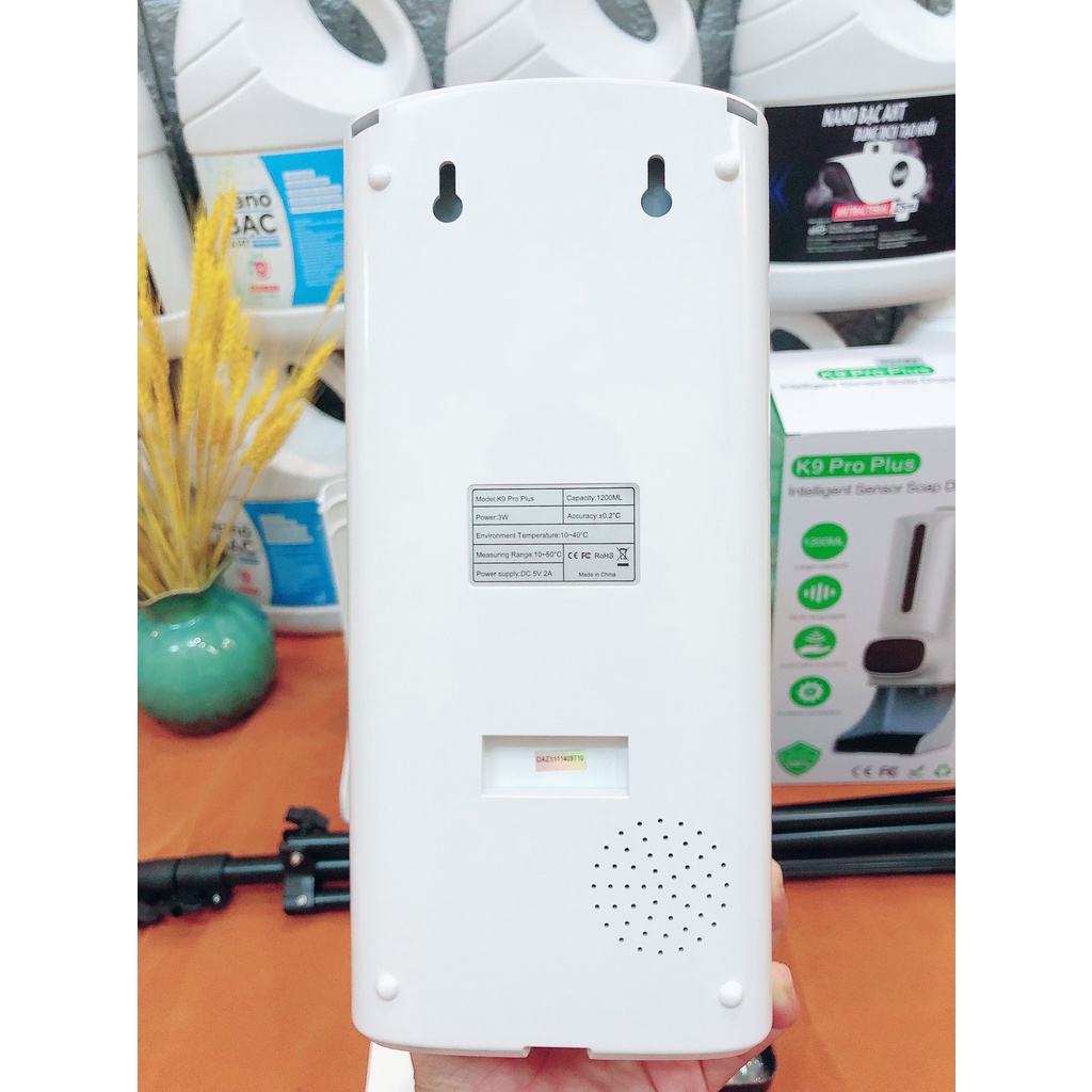 Máy Rửa Tay, Đo Thân Nhiệt Tự Động K9 Pro Plus, Tiếng Việt