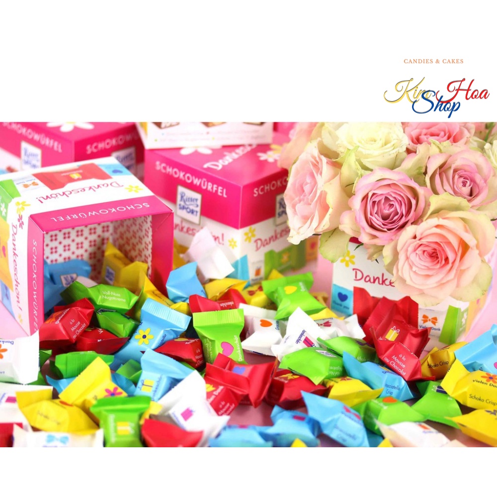 GIFT BOX hộp quà tặng SÔ-CÔ-LA tổng hợp RITTER SPORT Schokowürfel EU - MADE IN GERMANY