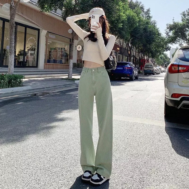 Quần Jeans Và Baggy Kaki Nữ Ống Rộng T-A-N phong cách Hàn Quốc QJNT 5Màu