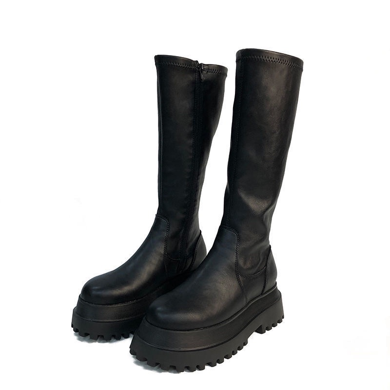 Boot da đế bánh mì dày 7cm cực cá tính bốt đế dày boost cao cổ| M7