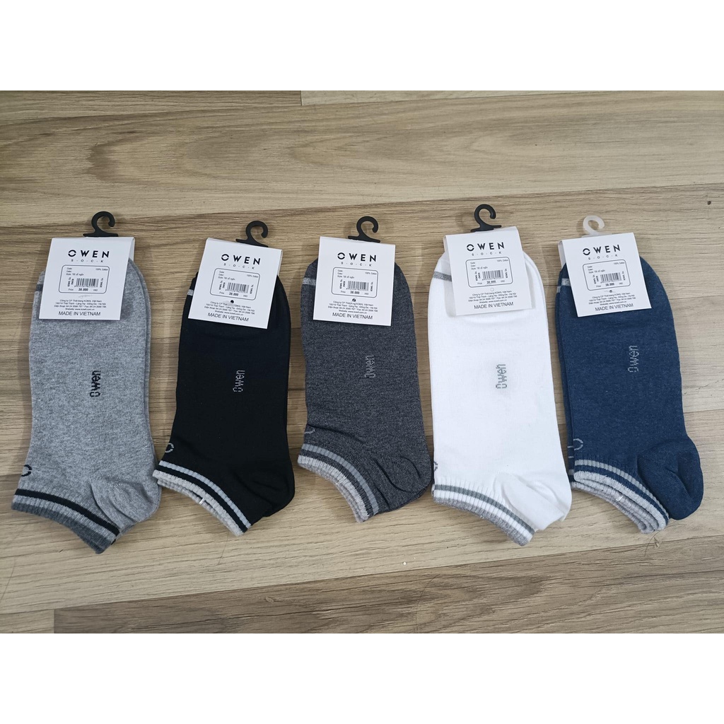 Tất nam cổ ngắn viền kẻ OWEN
