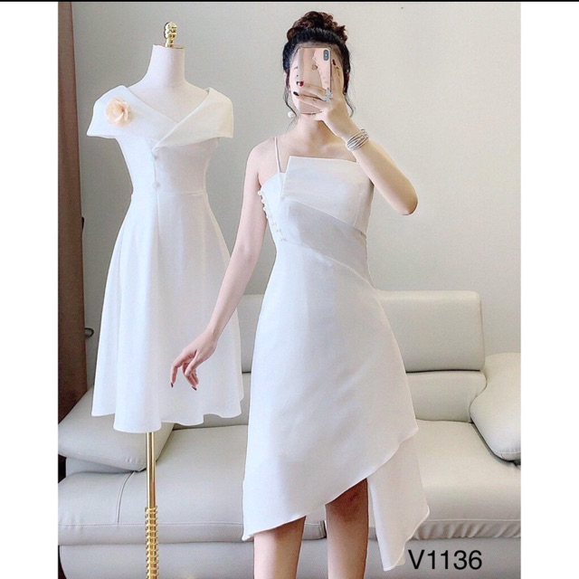 Đầm trắng dự tiệc
