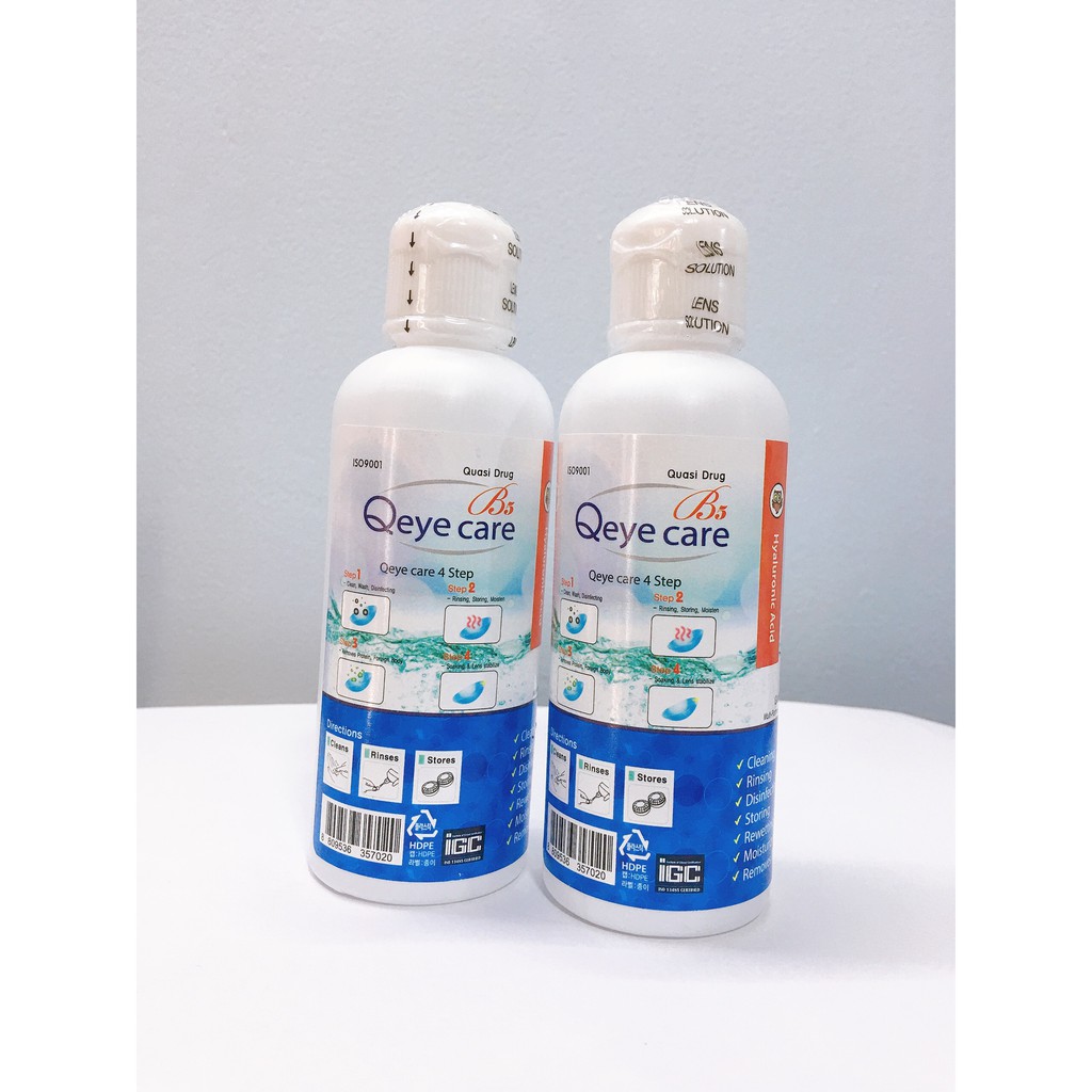 Nước ngâm lens Qeye Care B5 140ml- dung dịch ngâm rửa kính áp tròng chính hãng Hàn Quốc.