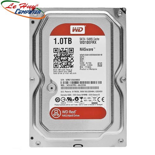 ổ cứng HDD WD Red 1TB 3.5 inch SATA III 64MB Cache 5400RPM WD10EFRX