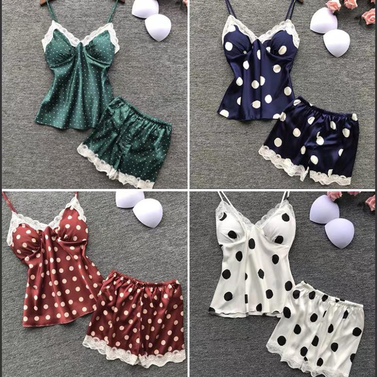 Bộ ngủ đùi chấm bi