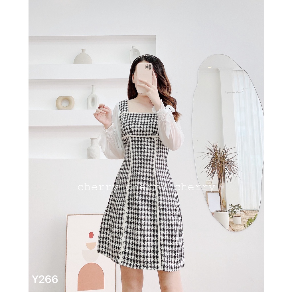 Váy dạ phối tay cao cấp Y266