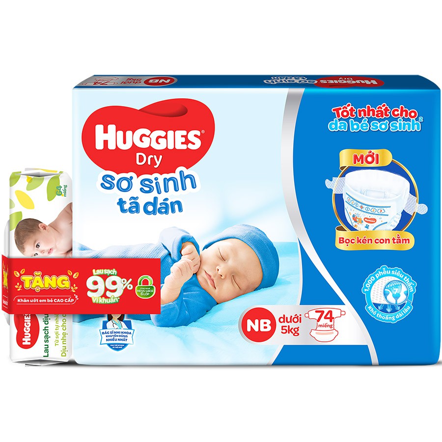 Bỉm/Tã Dán Huggies NB74. S88. S56