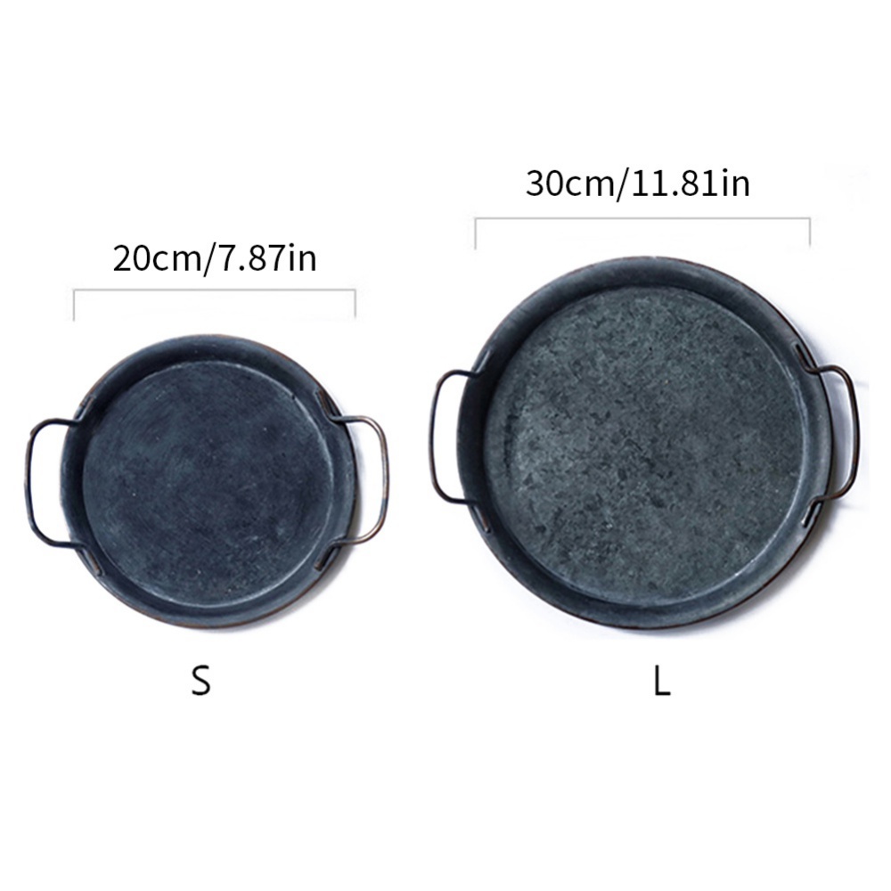Khay Tròn Bằng Sắt Đựng Thức Ăn Vặt/Bánh Mì/Trái Cây Làm Đạo Cụ Chụp Ảnh Phong Cách retro