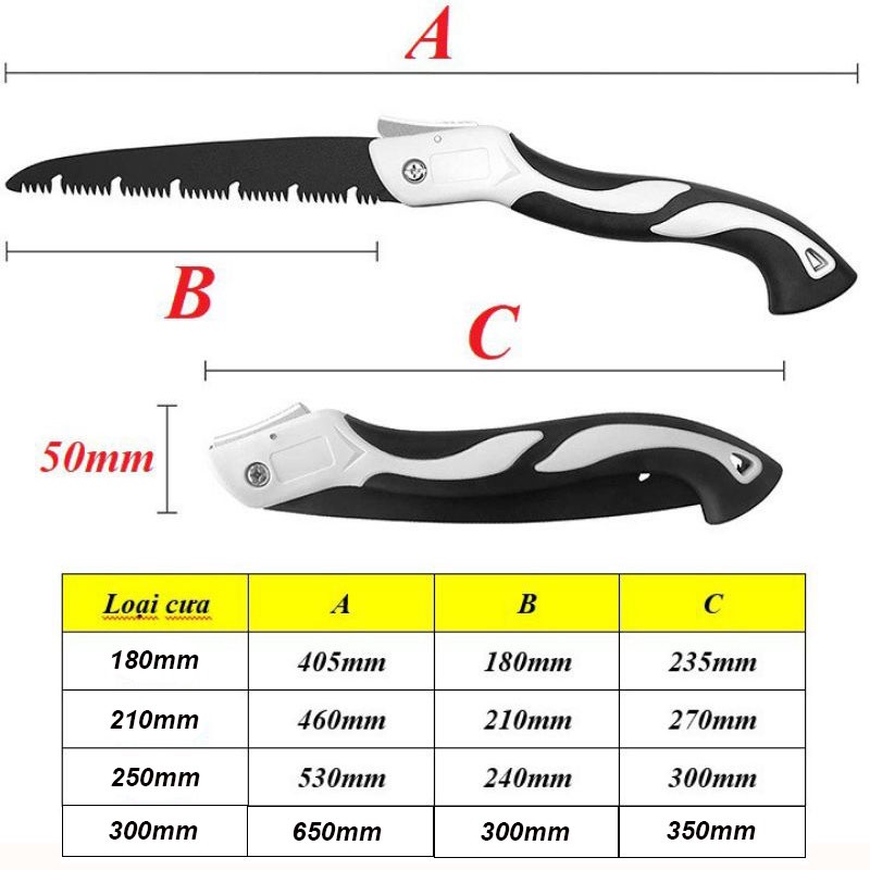 Cưa cầm tay gấp gọn Yushan YSH-759211 lưỡi thép hợp kim SK5 Siêu Sắc Bén